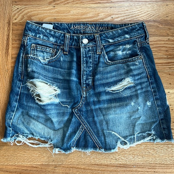 American Eagle denim mini skirt size 0 - Picture 1 of 4